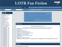 Tablet Screenshot of lotrfanfiction.com